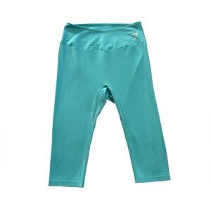 Gymshark 15” Training Cropped Teal Activewear Leggings Size XL